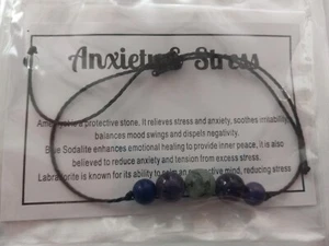 Anxiety And Stress Healing Crystals Beaded Bracelet - Picture 1 of 1