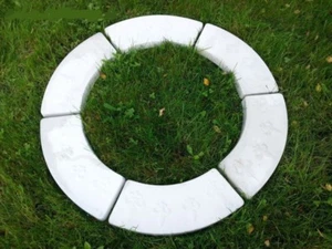 Baumumrandung, Baumringe 6 Elemente "Lilie" Skulptur Steinguss, 3,5cm Gartendeko - Bild 1 von 5