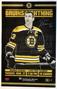 Zdeno Chara Boston Bruins Signed 1000th Game Commemorative Game Day Poster 11x17 - Picture 1 of 1