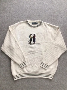 Maglione maglia golf Carmel vintage anni 90 uomo L ricamato nonno preppy USA - Foto 1 di 7