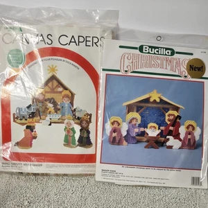 Bucilla, Freizeit Kunst Kunststoff Leinwand Nadelspitze Kits Krippe Krippe Weihnachten 2 - Bild 1 von 18