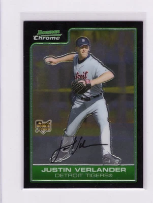 Tarjeta de novato Justin Verlander Bowman 2006 cromada #217 radiocontrol Foto 1 de 2