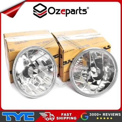 7" Inch (178mm) Round Universal Semi Seal Headlights Crystal Clear (Pair 2 Pcs) - Image 1 of 4