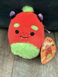 NEW Squishmallows 5” Inch MINUTIA The Red Monster w Green Fuzzy Belly Halloween - Picture 1 of 9
