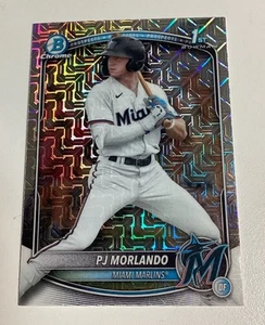 Tarjeta Bowman Mega Box 2025 PJ MORLANDO Chrome Mojo Refractor 1st Prospect Marlins - Imagen 1 de 2