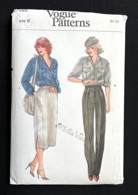 Vogue 7292 Misses Shirt, Skirt, Pants Classic Style 1970's Pattern size 6 Uncut - Image 1 of 2