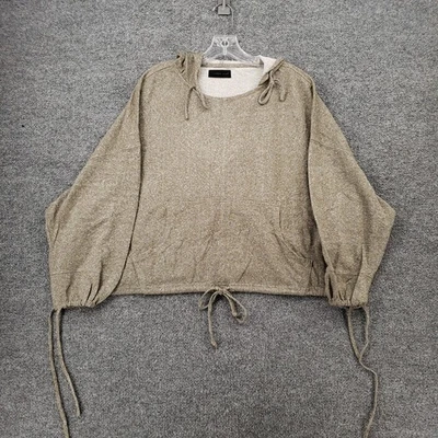 Sudadera con Capucha Semilla Mostaza Mujer Mediana Beige Sudadera Corta Terry Francés Cordón Foto 1 de 4