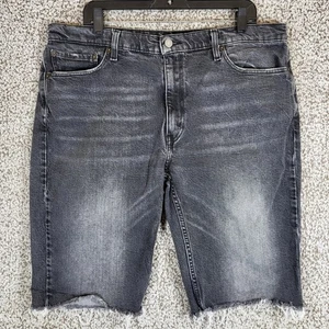 Pantalones Cortos de Denim Levi's Para Hombre Gris Lavado Corte Deshilachado Dobladillo Informal Talla 38 - Imagen 1 de 10