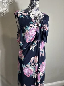 Lina Leonard Sleeveless Floral Pink And Blue Dress Above Knee Plus Size 3X - Picture 1 of 9