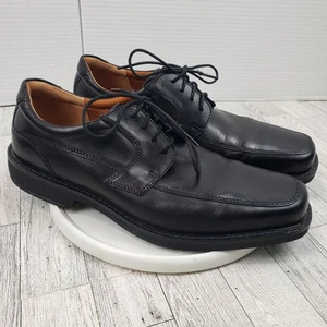 Ecco elegante Schuhe Herren 45 Seattle Oxford Schnürschuhe eckige Zehenpartie bequem schwarz Leder - Bild 1 von 19