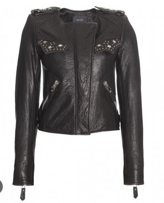 ISABEL MARANT Leather Jacket Size 36 / 6 US / 8 - 10 AU Black STUDDED BIKER - Image 1 of 4