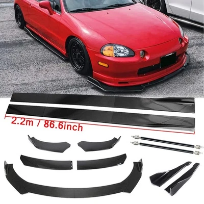 Carbon Fiber Front Bumper Lip Spoiler/Side Skirt/ For Honda Civic Del Sol Body - Imagem 1 de 4