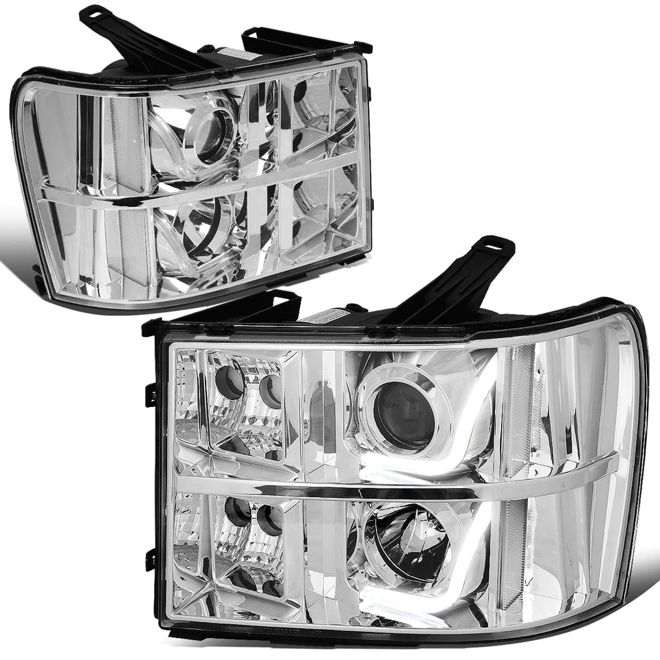 Faros proyectores barra LED 3D de señal clara cromados para GMC Sierra 2007-2014 Foto 1 de 4