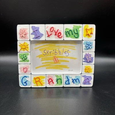 Scribbles Russ I Love My Grandma Picture Frame Handpainted Gift Holds 3.5" x 5" - Image 1 of 4