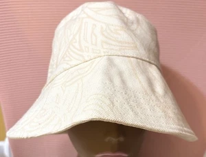 Helen Kaminski Women's Ivory Bucket Hat One Size Cotton Flowery Print - Picture 1 of 5