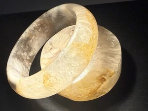 56.7mm Madagascar Sakura Agate Cherry Blossom Bangle - Picture 1 of 22