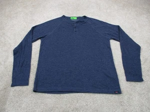 Camicia Faherty uomo blu medio nuvola cotone Henley casual manica lunga - Foto 1 di 11