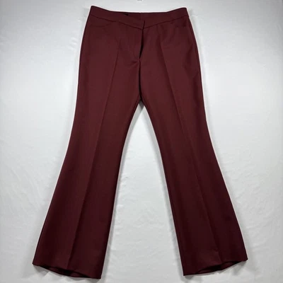 Pantalones de vestir Escada talla 40 rojos bebé acampanados lana virgen frente plano arrugado negocios Foto 1 de 4