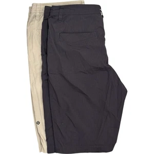 2 Lululemon Kahuna 10.5" Shorts Mens Sz 36 Blue Stretch Nylon Bermuda Golf Chino - Picture 1 of 13