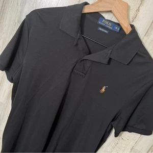 Polo Ralph Lauren Negro Manga Corta Polo Carne Pony Pima Algodón Para Hombres M - Imagen 1 de 5