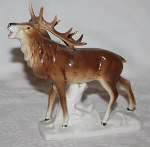 CARL SCHEIDIG - schöne Porzellan Figur - röhrender Hirsch - Bild 1 von 6