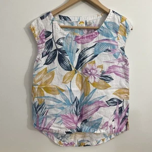 C&C California Tropical Linen Summer Top Womens Size Small  - Picture 1 of 8
