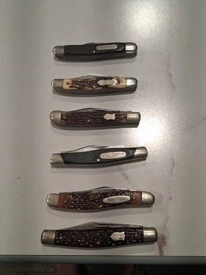 (6) Lote de navajas de bolsillo vintage🔥[1]Kabar, [2] Schrade Waldkn's, [1]Buck,[1Tío H Foto 1 de 4