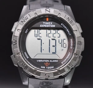 TIMEX Expedition T49851 Watch Men Black M540 Chrono Alarm Indiglo NEW BATTERY - Picture 1 of 10