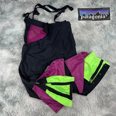 Vintage 1990’s Patagonia Women’s Convertible Black Mesh Lined Ski Bib Pants 12 - Image 1 of 4