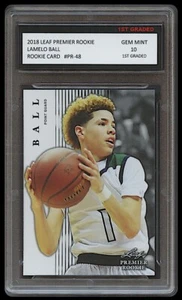 Tarjeta de novato Lamelo Ball 2018 Leaf Premier primer grado 10 #Pr-48 Charlotte Hornets - Imagen 1 de 1
