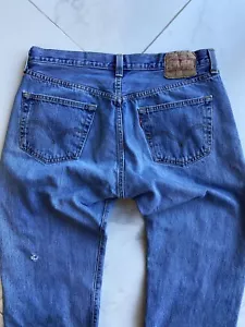 Vintage Levis 501xx Button Fly Light Wash Distressed Jeans 36x31 Made In Mexico - Picture 1 of 11