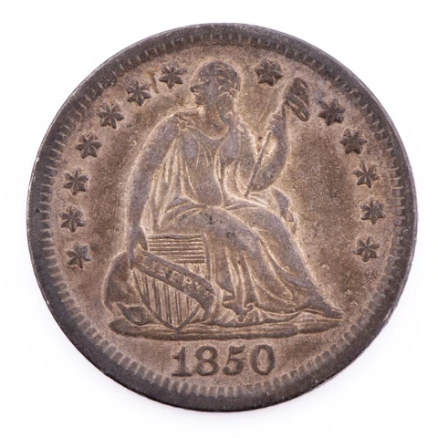 1850 Seated Liberty Half Dime AU Silver 1/2 Dime Cover