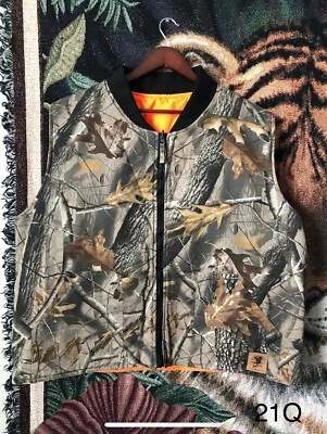 Vintage Real tree Hardwood Camo Hunting Vest Reversible w pockets Men's Size 2XL - Image 1 of 4