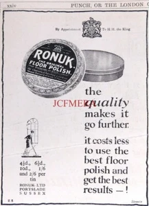 RONUK "Das Original" Haushaltsbodenpolitur, Original 1928 ANZEIGE: 688-124 - Bild 1 von 1