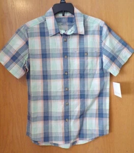 Camisas tejidas a cuadros de manga corta para niños ~ Elige tu talla ~ Nuevas con etiquetas - Imagen 1 de 2