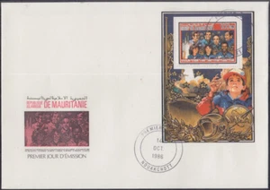 MAURITANIA Sc# 612 FDC - SOUVENIR SHEET CHALLENGER MEMORIAL ISSUE - Picture 1 of 1