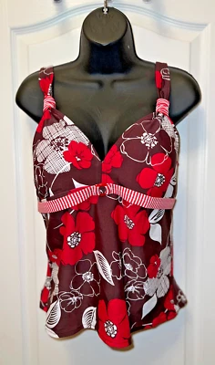 Ocean Dream by Malibu Dream Girl Swim, Wirefree Tankini Swimsuit Top Sz 18, NWT! - Image 1 of 4