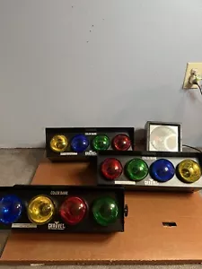 3 Set Chauvet Color Bank Lights Tested And Works, Cords Bulbs And Strobe Light - Picture 1 of 10