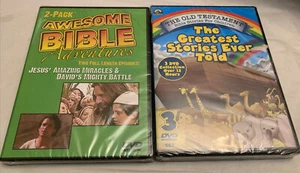 Lot Of 2 Bible Kids DVDs Awesome Bible Adventures Greatest Stories - Picture 1 of 6