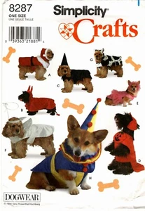 Simplicity 8287 Dog Costumes Halloween Sewing Pattern Uncut - Picture 1 of 2