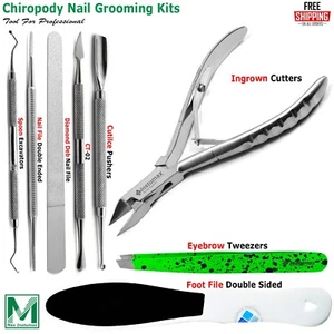 Professional Chiropody Nail Care Set Ingrown Nail Cutter Cuticle Pusher Tweezer - Picture 1 of 9