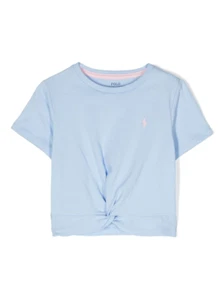 Polo Ralph Lauren BLUEBELL WITH PINK Toddler & Little Girls Twist T-shirt, US 4T - Picture 1 of 3