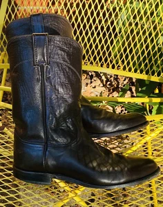 Justin Roper Leather Cowboy Boots Mens Size 8.5 B Made USA Style 3133 Nice - Picture 1 of 8