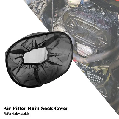 Air Filter Cleaner Oval Rain Sock Cover Dustproof For Harley Touring Softail - Image 1 of 4