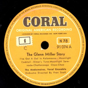 THE MODERNAIRES -VOCAL- "The Glenn Miller Story" 78rpm Schellackplatte S6550 - Bild 1 von 2
