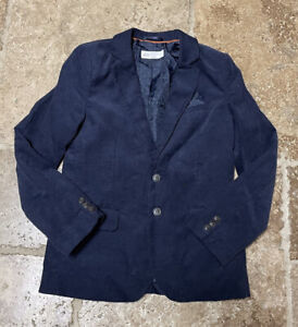 H&M Boys Size 8-9Y Dark Blue Corduroy Sports Blazer Coat Jacket