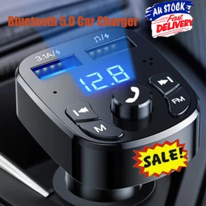Bluetooth 5.0 Car Wireless FM Transmitter Adapter Hands-Free 2USB PD Charger NEW - Picture 1 of 13