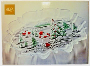 Plato para servir vidrio ovalado 17" MIKASA Holiday Navidad Paisaje - SA610/349 - Imagen 1 de 9