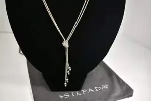 Collar Corbata Silpada Modernista Plata Esterlina 925 Forget Me N1497 - Imagen 1 de 12