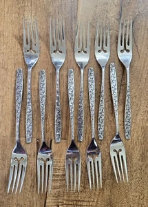 VTG Grandprix Florentine Lot of 10 Salad Forks Custom Stainless Flatware JAPAN - Picture 1 of 12